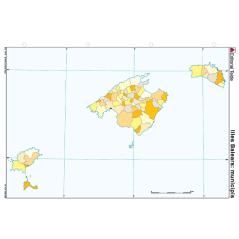 Mapa mudo color din a4 islas baleares politico - Imagen 1