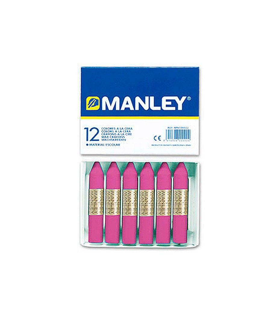 Lápices cera manley unicolor lila n.39 caja de 12 unidades - Imagen 1