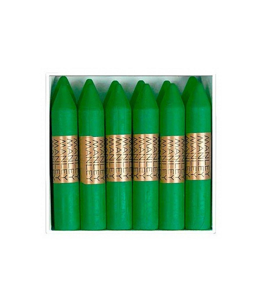 Lápices cera manley unicolor verde primavera n.25 caja de 12 unidades - Imagen 1