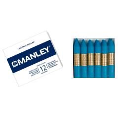 Lápices cera manley unicolor azul cobalto n.20 caja de 12 unidades - Imagen 1