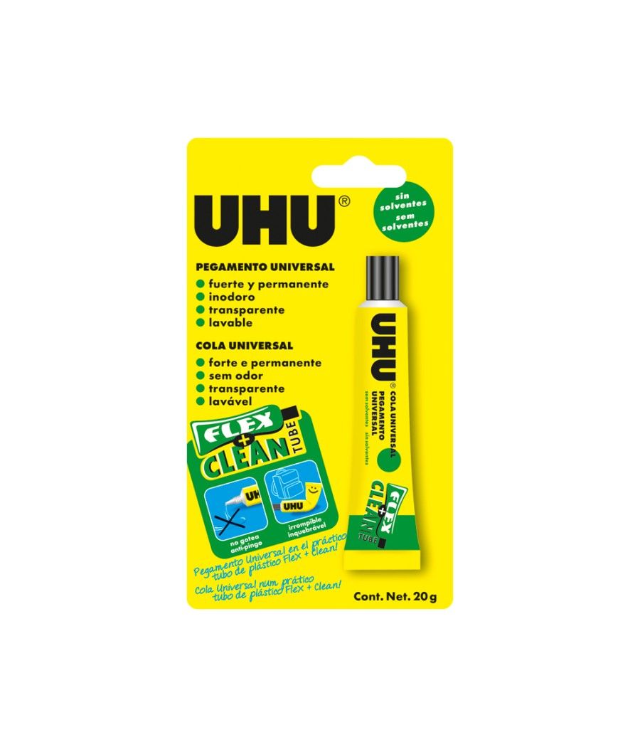 Pegamento uhu universal flex+clean sin disolvente 20 gr unidad - Imagen 1