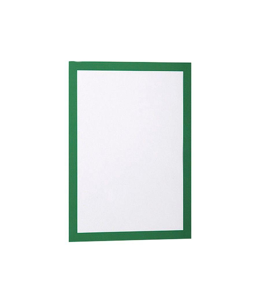 Marco porta anuncios durable magnetico din a4 dorso adhesivo removible color verde pack de 2 unidades - Imagen 1
