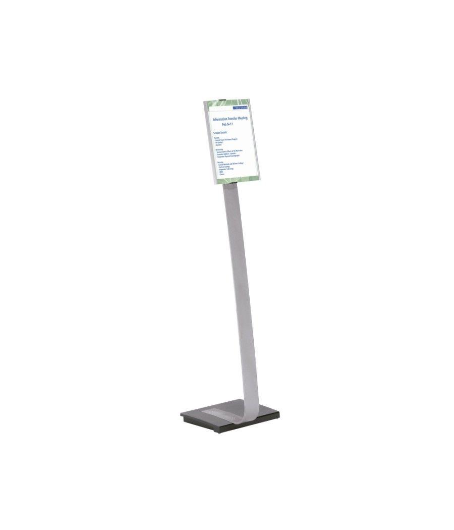 Expositor durable de suelo altura ajustable con panel frontal din a4 uso vertical/horizontal color - Imagen 1