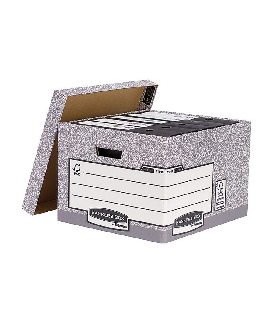 Cajon fellowes cartón reciclado para almacénamiento de archivo capacidad 4 cajas de archivo tamaño folio - Imagen 1