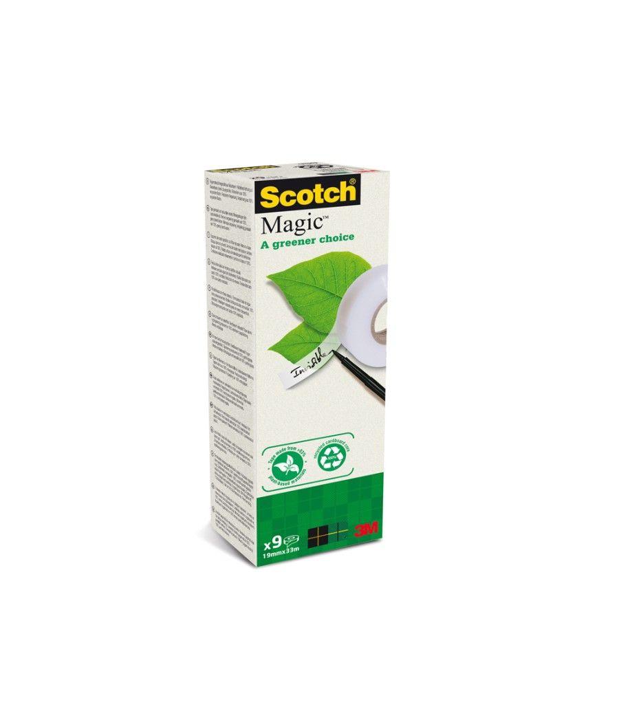 Cinta adhesiva scotch magic 33 mt x 19 mm pack de 9 unidades - Imagen 1