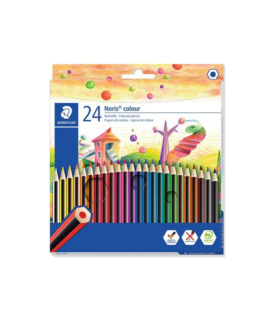 Lápices de colores staedtler wopex ecologico 24 colores en caja de cartón - Imagen 1