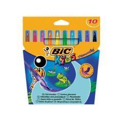 Rotulador bic kids visaquarelle estuche de 10 colores punta pincel tinta base de agua - Imagen 1