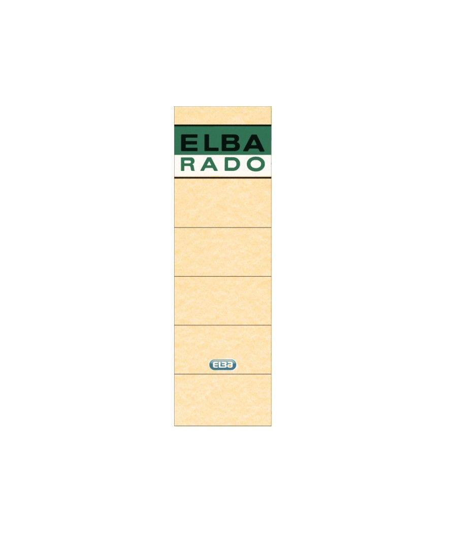 Etiquetas adhesivas elba lomera color hueso 54 x 190 mm pack de 10 unidades - Imagen 1