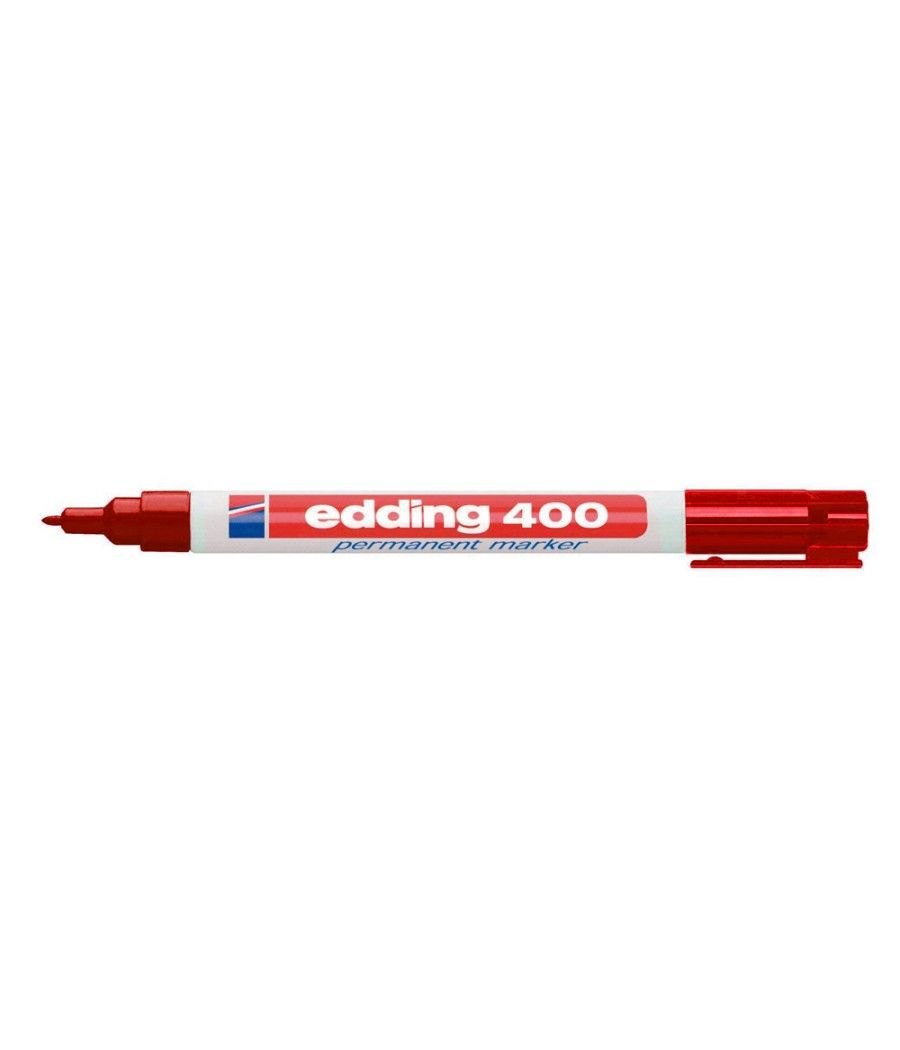 Rotulador edding marcador permanente 400 rojo punta redonda 1 mm - Imagen 1