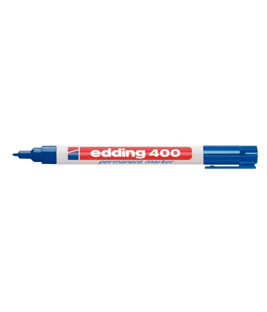 Rotulador edding marcador permanente 400 azul punta redonda 1 mm recargable - Imagen 1