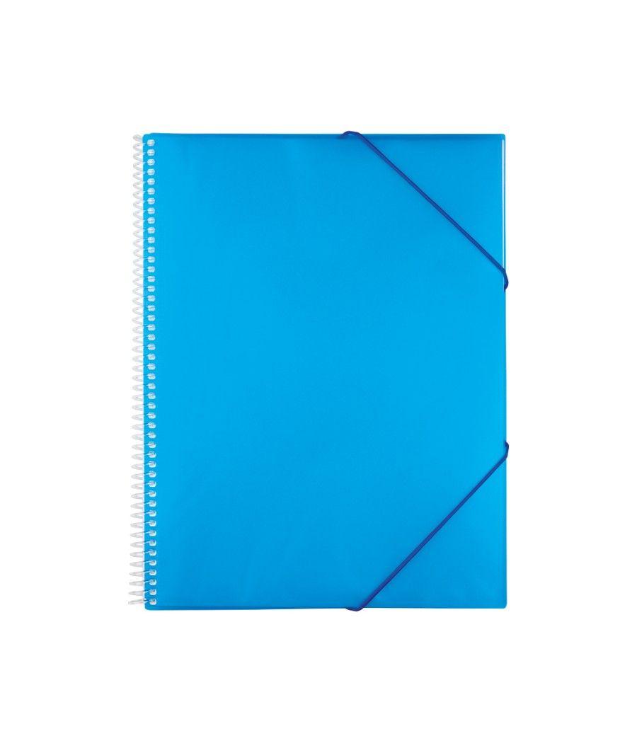 Carpeta liderpapel escaparate con espiral 20 fundas polipropileno din a5 azul - Imagen 1