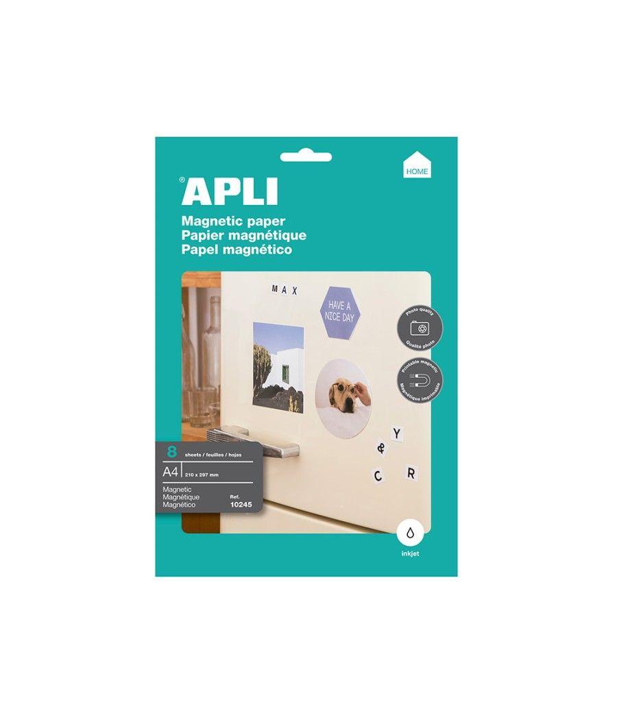 Papel magnetico apli blanco din a4 para impresoras inkjet paquete de 8 hojas - Imagen 1