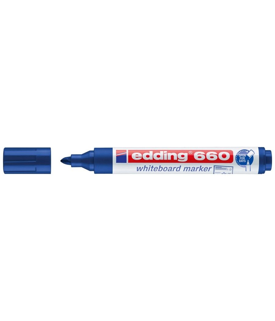 Rotulador edding para pizarra blanca 660 color azul punta redonda 1,5-3 mm recargable - Imagen 1