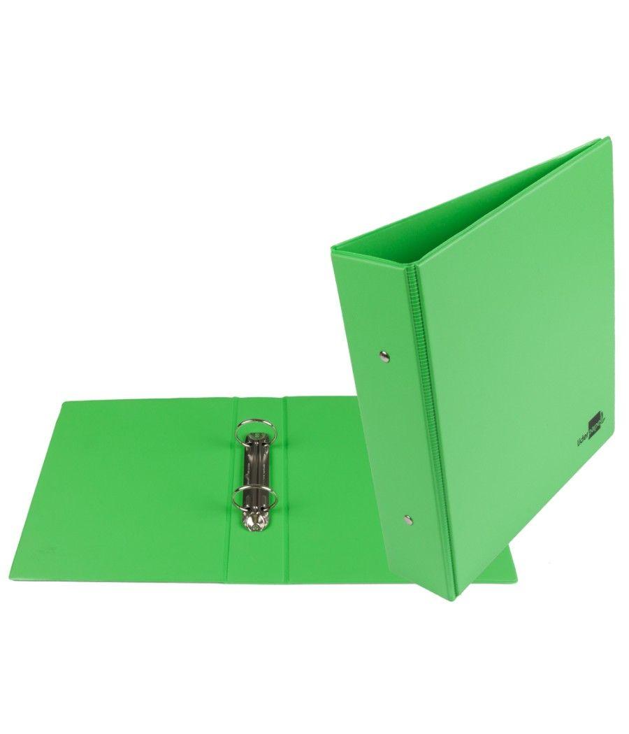 Carpeta de 2 anillas 40 mm redondas liderpapel a5 cartón forrado pvc verde - Imagen 1