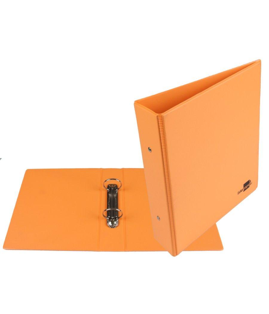 Carpeta de 2 anillas 40 mm redondas liderpapel a5 cartón forrado pvc naranja - Imagen 1