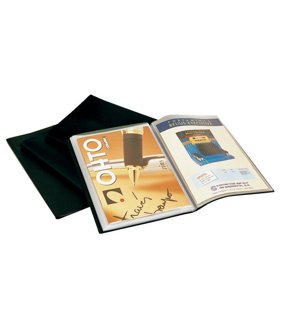 Carpeta liderpapel escaparate 50 fundas pvc folio negro - Imagen 1