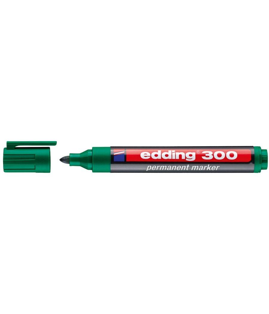 Rotulador edding marcador permanente 300 verde punta redonda 1,5-3 mm recargable - Imagen 1