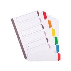 Separador exacompta cartulina juego de 6 separadores din a4 multitaladro color blanco - Imagen 1
