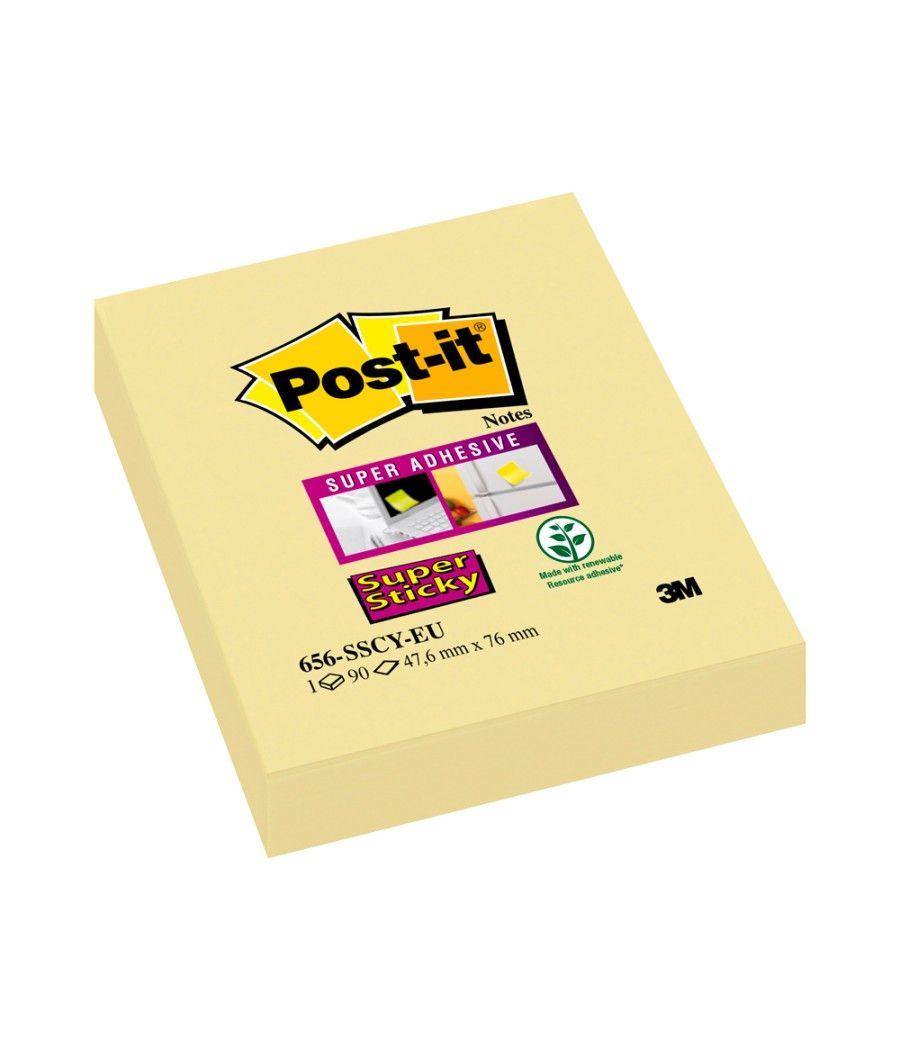 Bloc de notas adhesivas quita y pon post-it super sticky 51x78 mm con 90 hojas 565 amarillo canario - Imagen 1