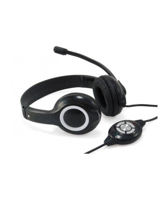 Conceptronic CCHATSTARU2B auricular y casco Auriculares Alámbrico Diadema Calls/Music USB tipo A Negro, Rojo - Imagen 1