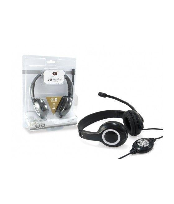 Conceptronic CCHATSTARU2B auricular y casco Auriculares Alámbrico Diadema Calls/Music USB tipo A Negro, Rojo - Imagen 6