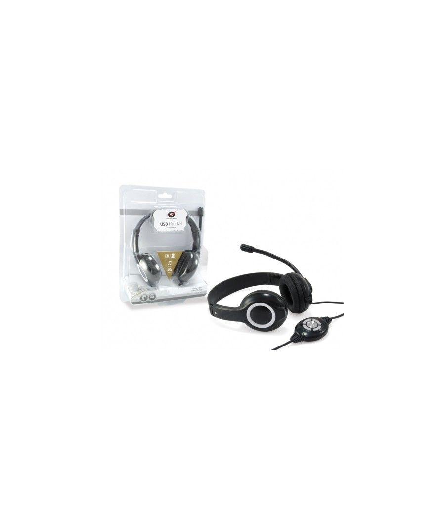 Conceptronic CCHATSTARU2B auricular y casco Auriculares Alámbrico Diadema Calls/Music USB tipo A Negro, Rojo - Imagen 6