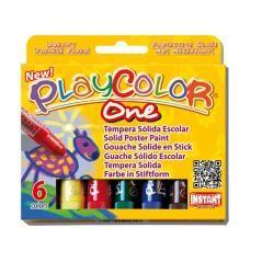 Tempera solida en barra playcolor escolar caja de 6 colores surtidos - Imagen 1