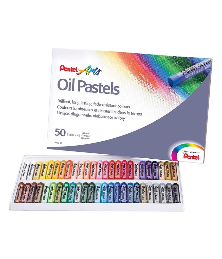 Lápices pentel oil pastel caja de 50 colores surtidos - Imagen 1