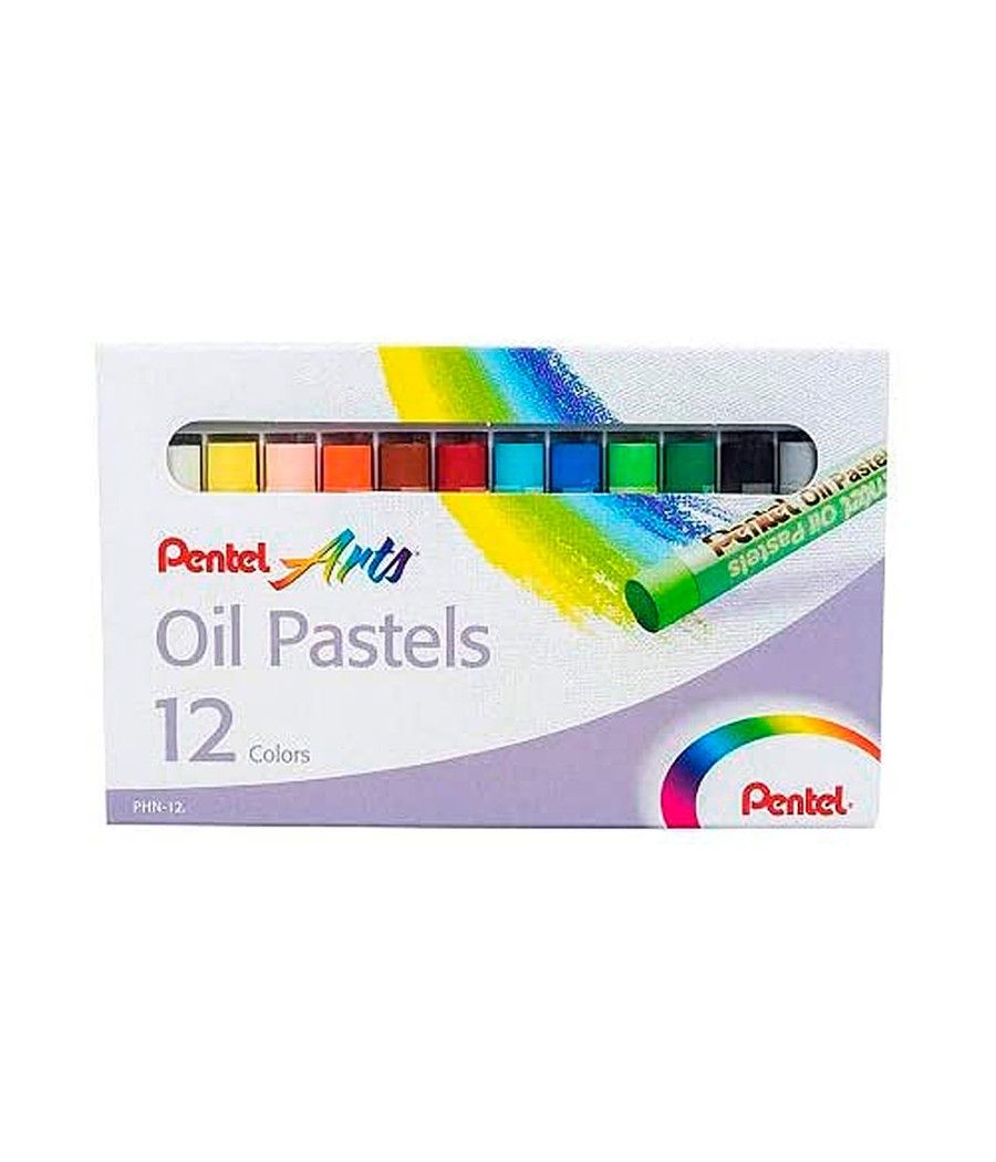 Lápices pentel oil pastel caja de 12 colores surtidos - Imagen 1