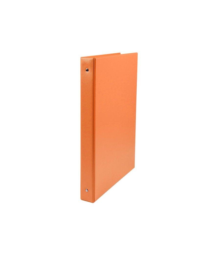 Carpeta liderpapel 4 anillas 25 mm redondas plástico folio color naranja - Imagen 1