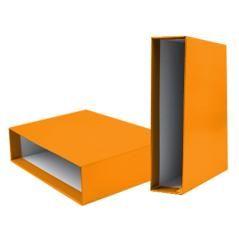 Caja archivador liderpapel de palanca cartón din-a4 documenta lomo 82mm color naranja - Imagen 1
