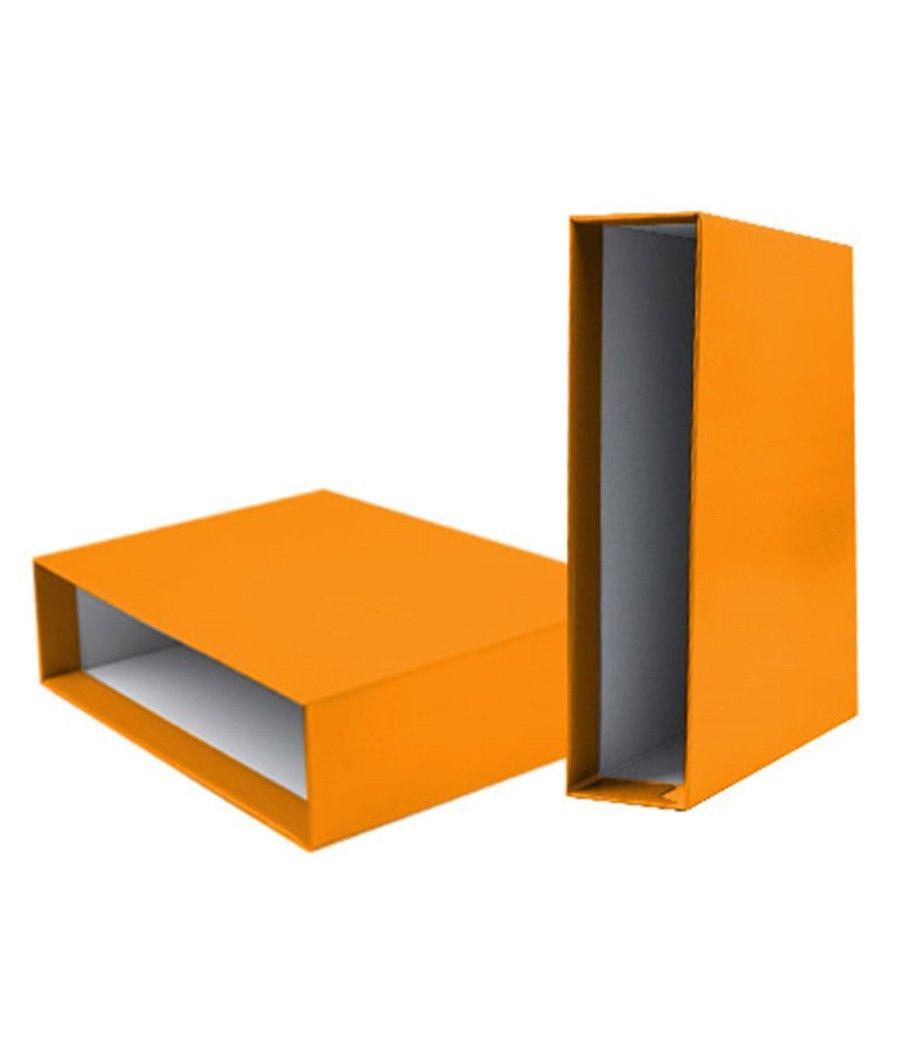 Caja archivador liderpapel de palanca cartón din-a4 documenta lomo 82mm color naranja - Imagen 1