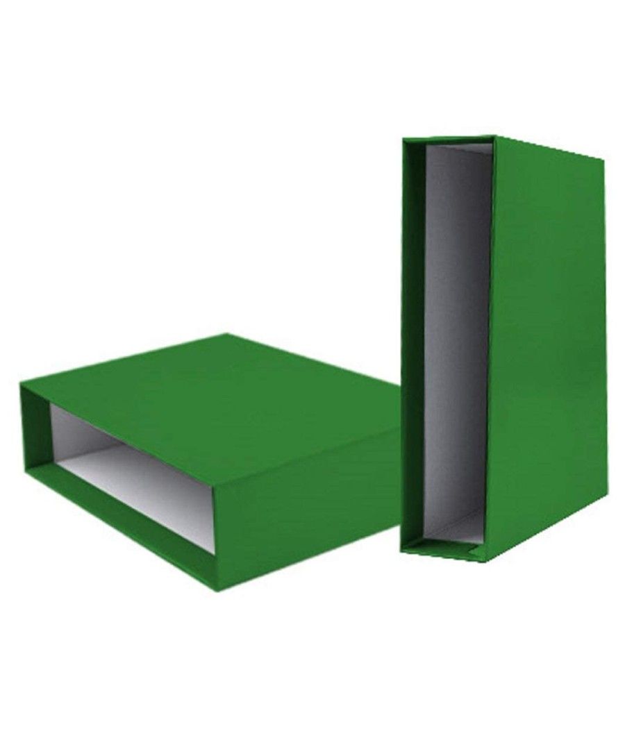 Caja archivador liderpapel de palanca cartón din-a4 documenta lomo 82mm color verde - Imagen 1