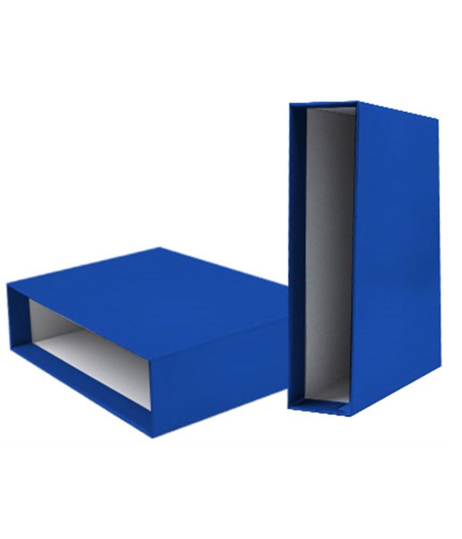 Caja archivador liderpapel de palanca cartón din-a4 documenta lomo 82mm color azul - Imagen 1