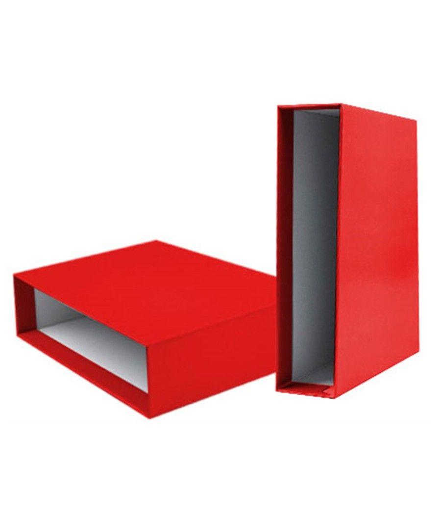 Caja archivador liderpapel de palanca cartón din-a4 documenta lomo 82mm color rojo - Imagen 1