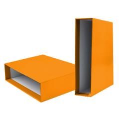 Caja archivador liderpapel de palanca cartón folio documenta lomo 82mm color naranja - Imagen 1