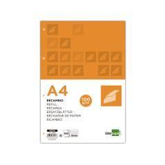 Recambio liderpapel a4 100 hojas 100 g/m2 rayado horizontal 4 taladros bandas de 5 colores - Imagen 1