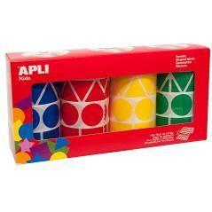 Gomets apli figuras surtidas t amaño xl pack de 4 rollos colores surtidos 5428 unidades - Imagen 1