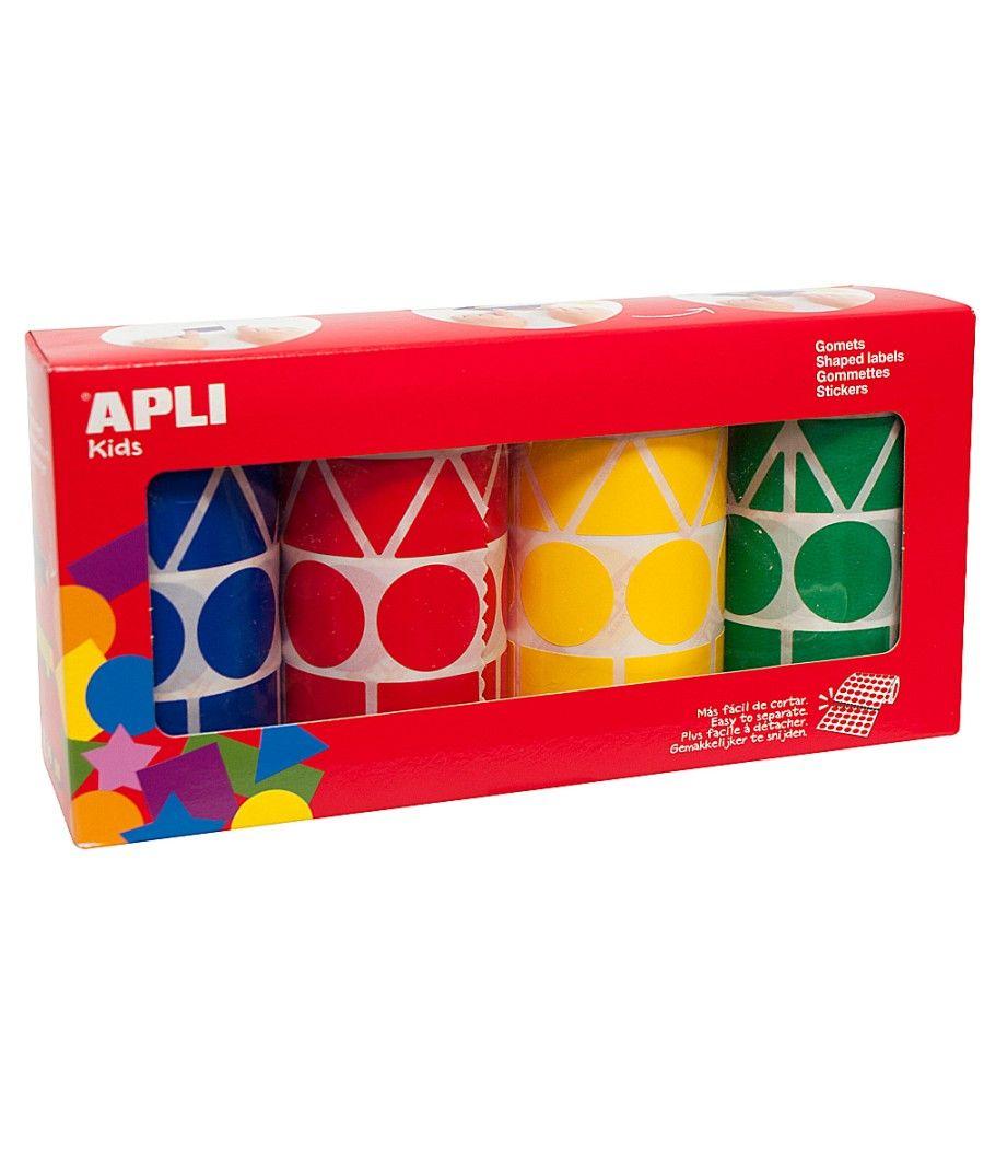 Gomets apli figuras surtidas t amaño xl pack de 4 rollos colores surtidos 5428 unidades - Imagen 1