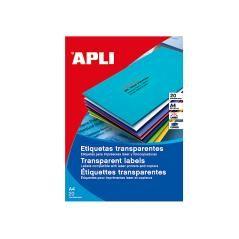 Etiqueta adhesiva apli 1224 transparentes tamaño 70x37 mm para fotocopiadora láser caja 20 hojas con 480 etiquetas - Imagen 1