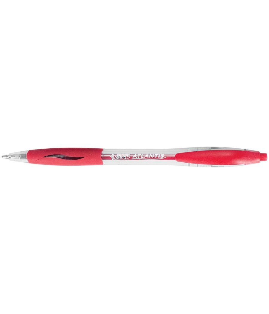 Bolígrafo bic atlantis rojo retráctil tinta aceite punta de 1 mm - Imagen 1