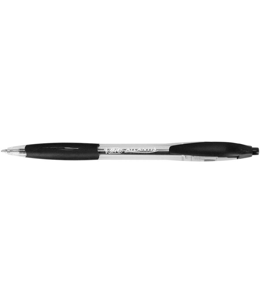 Bolígrafo bic atlantis negro retráctil tinta aceite punta de 1 mm - Imagen 1
