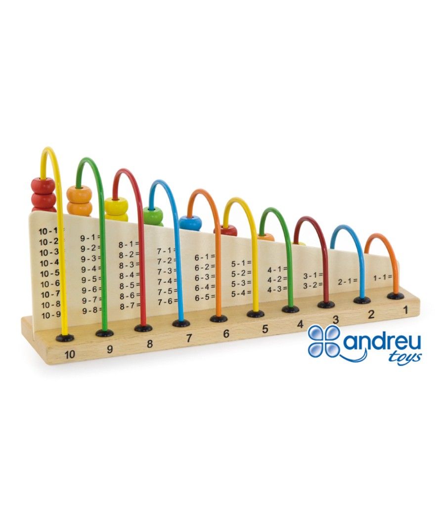 Juego andreutoys abacus madera para sumar y restar 29x14,5x7,5 cm - Imagen 1