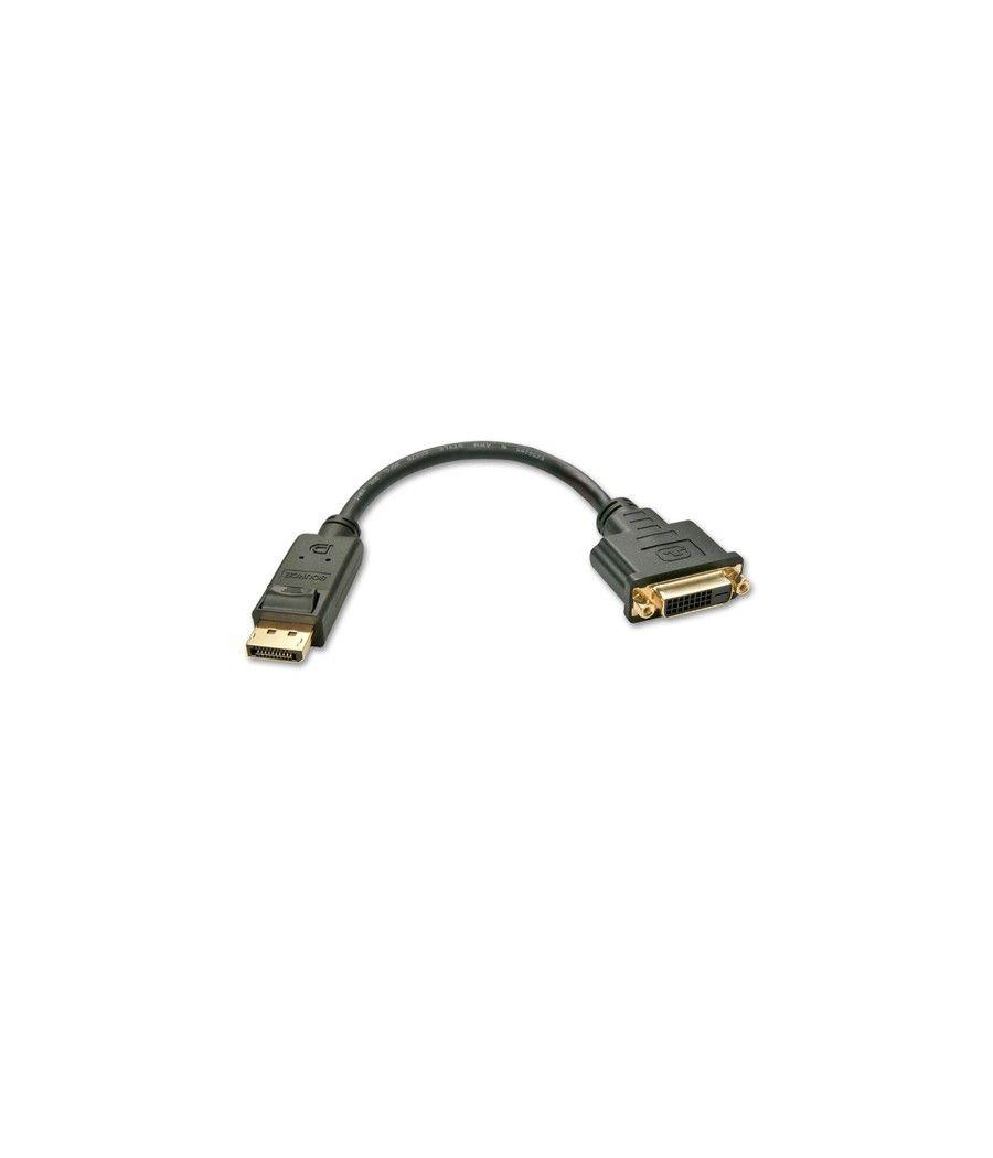 Lindy 41004 adaptador de cable de vídeo 0,15 m DisplayPort DVI-D Negro - Imagen 1