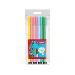 Rotulador stabilo acuarelable pen 68 estuche de 8 colores surtidos pastel - Imagen 1