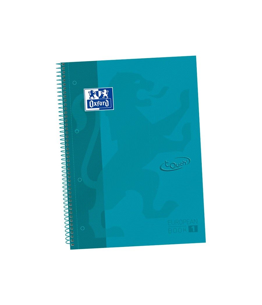 Cuaderno espiral oxford ebook 1 tapa extradura din a4+ 80 h cuadricula 5 mm aqua intenso touch - Imagen 1
