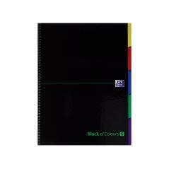 Cuaderno espiral oxford ebook 5 tapa extradura din a4+ 100 h con separadores cuadricula 5 mm black'n colors verde - Imagen 1