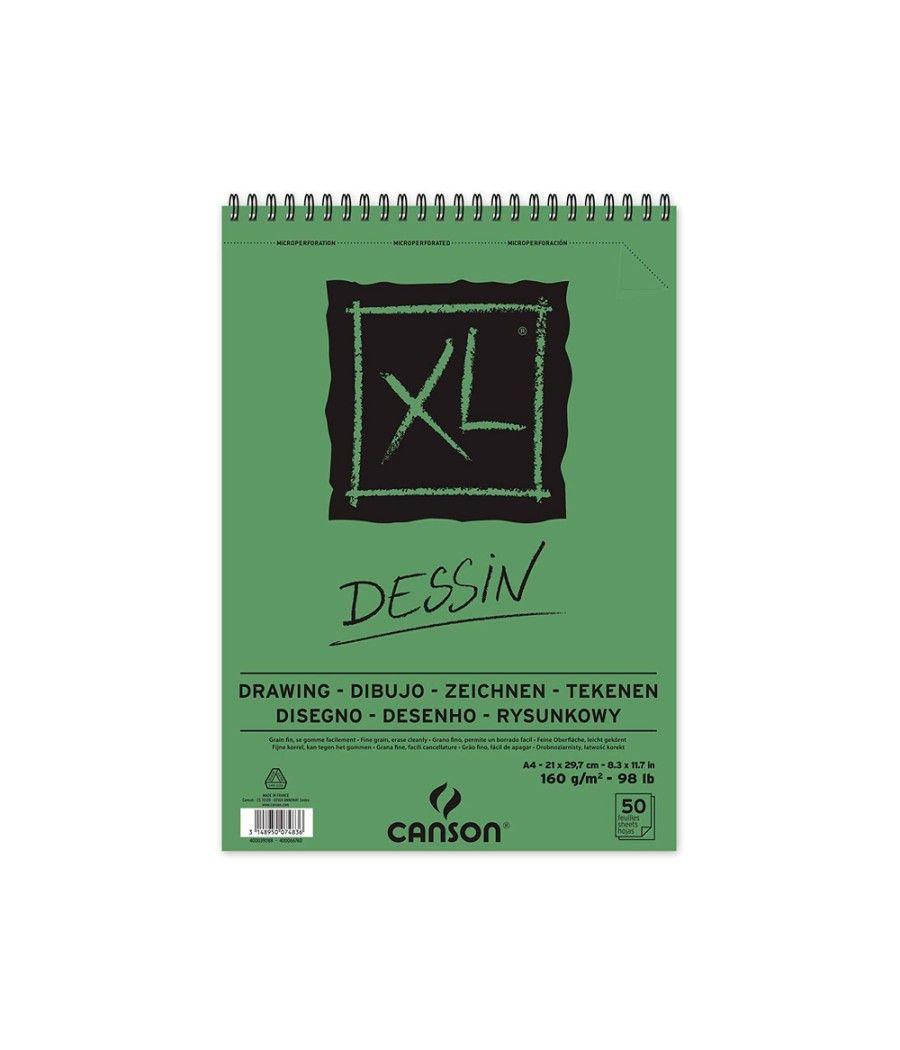 Bloc dibujo canson xl dessin din a4 liso microperforado espiral 21x29,7 cm 50 hojas 160 gr - Imagen 1