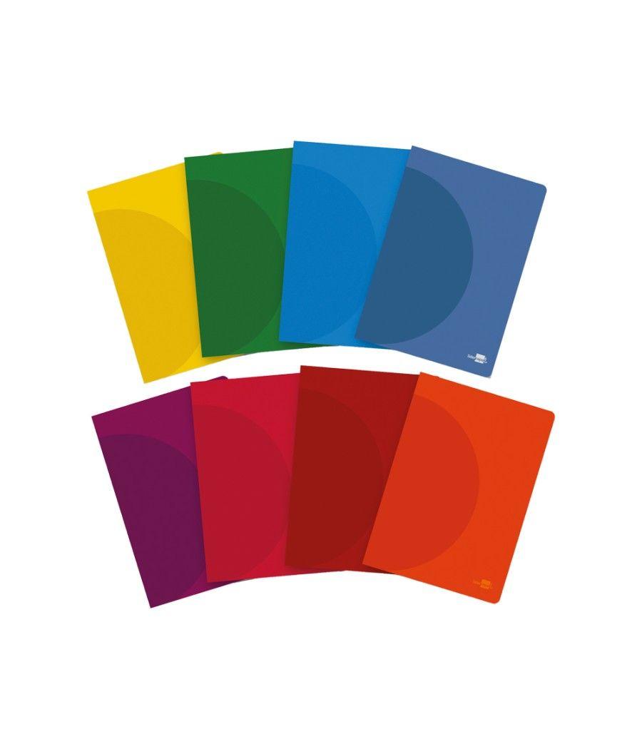 Libreta liderpapel 360 tapa de plástico a4 48 hojas 90g/m2 cuadro 4mm con margen colores surtidos - Imagen 1