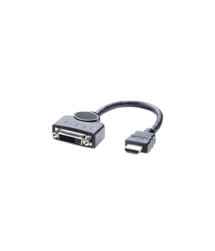 Lindy 41227 adaptador de cable de vídeo 0,2 m DVI-D HDMI Negro - Imagen 1